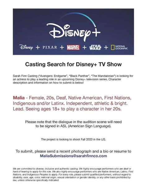 disney+ casting calls.